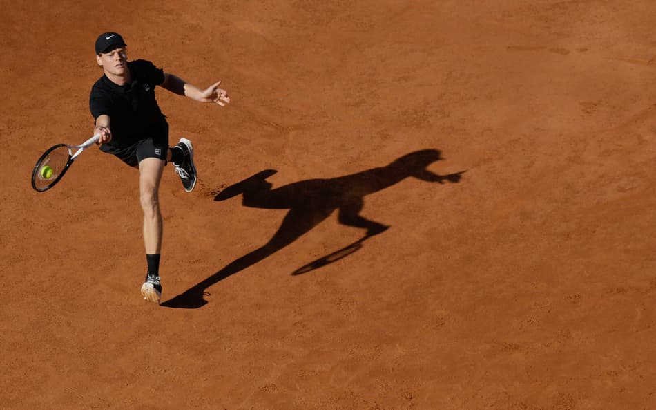 O italiano Jannik Sinner durante a final do Masters 1000 de Roma
