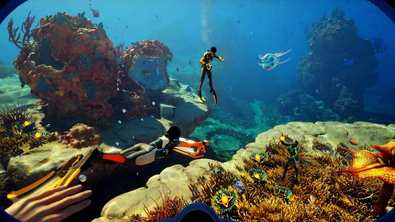 A screenshot of players meeting up in Subnautica 2.