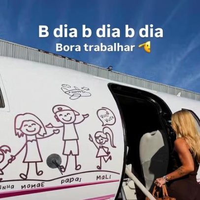 Virginia posa em jatinho e destaca desenho com Zé Felipe após reconciliação