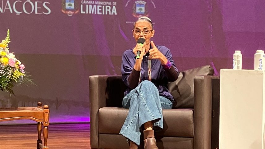 Marina Silva afirma que a decisão sobre pré-candidatura ao Senado ainda está em processo — Foto: Victor Hugo Bittencourt/ EPTV