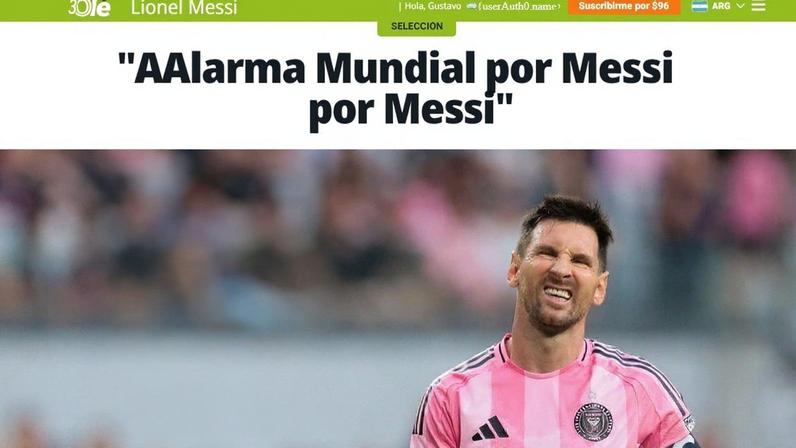 Jornal argentino mostra preocupação com situação de Messi — Foto: Reprodução