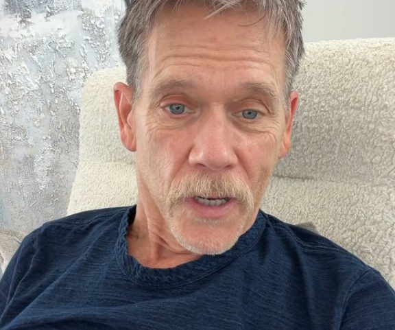 Kevin Bacon (pictured here in an Instagram video shared on Thursday) was attacked by a swarm of bees while out hiking.