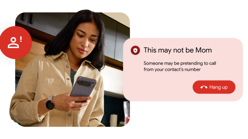 An image of Google’s fake call detection feature
