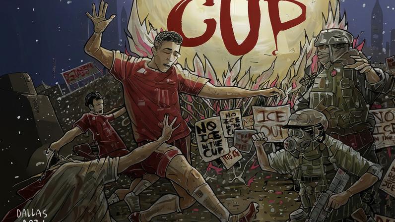 Artistas criam cartazes da Copa contra agentes de imigração nos EUA