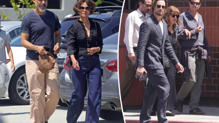 Halle Berry (pictured here with her partner Van Hunt) was spotted at her daughter Nahla’s graduation on Thursday.