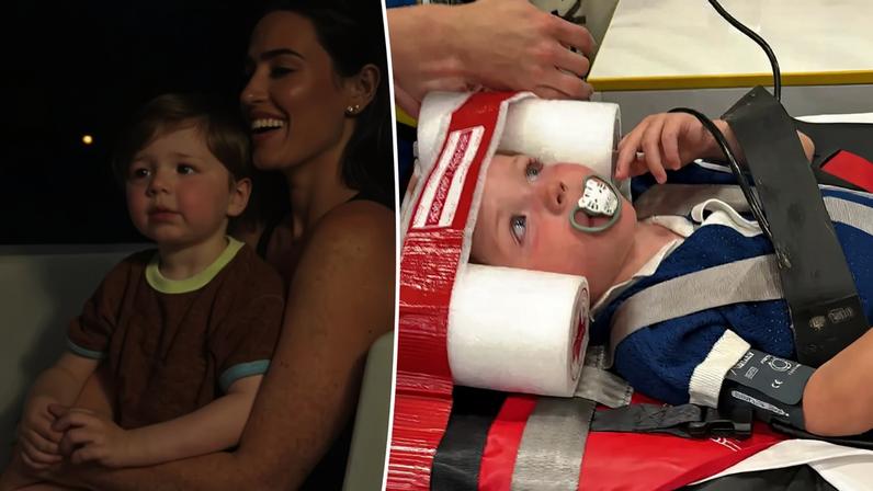 Filho de 4 anos de estrela de reality é levado ao hospital após acidente em castelo inflável