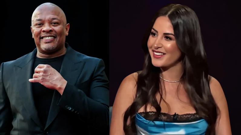 Split image of Dr. Dre and Michelle Saniei