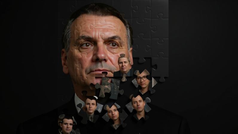 Os militares Mário Fernandes, Helio Lima, Rodrigo Azevedo e Rafael Oliveira e o policial Wladimir Soares formavam o comando assassino. Bolsonaro e Braga Netto esperam a sua vez – Imagem: Arte: Pillar Velloso. Fotos: Arquivo/AFP, Redes Sociais/Exército Brasileiro e Redes Sociais