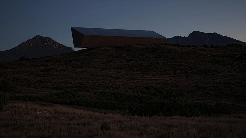 An artist's impression of the Earth's Black Box, which is expected to be installed near Queenstown, Tasmania, in December.