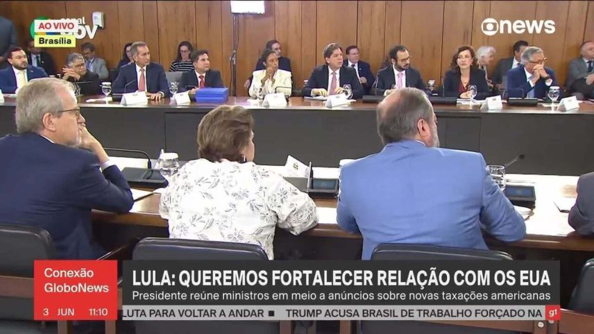 Lula e Trump devem se reunir no G7 para discutir tarifas comerciais, enquanto o Planalto estuda aplicar a Lei da Reciprocidade contra os Estados Unidos.