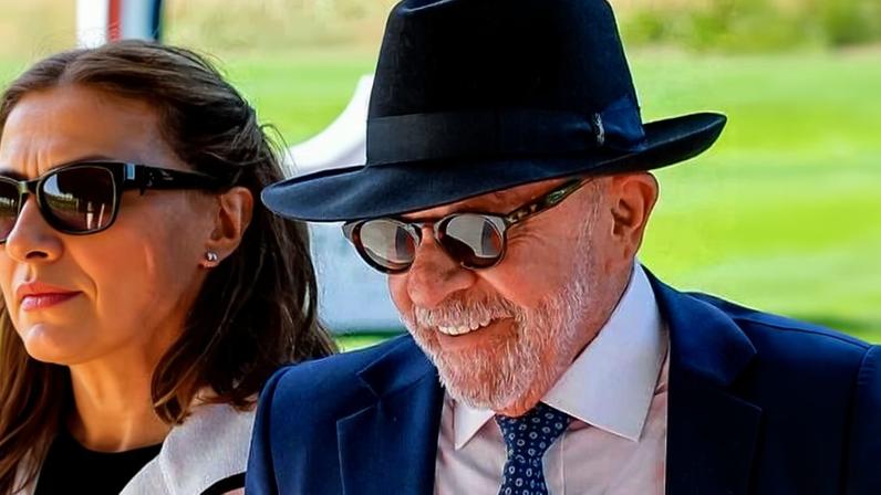 O presidente Lula (PT) e a primeira-dama Janja da Silva chegam ao G7, em Évian-les-Bains - França.