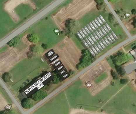 Architectural plans for the ICE family and child detention center in Alexandria, Louisiana.