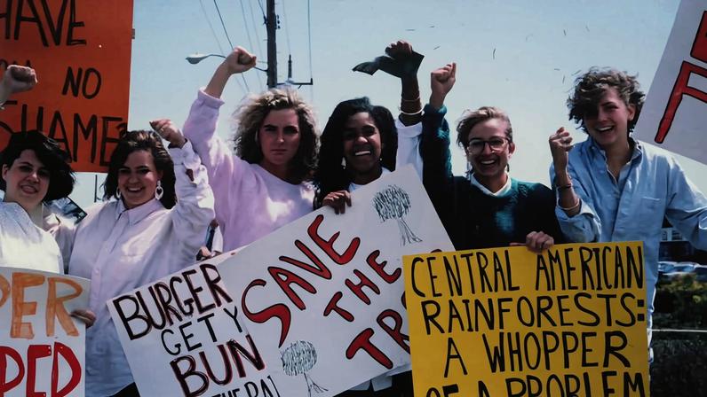 RAN Burger King protest in 1987. Image courtesy of Rainforest Action Network
