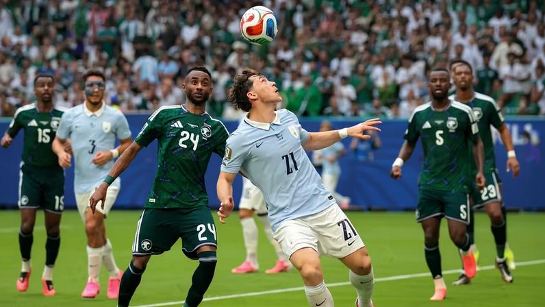 Uruguai corrige rota no intervalo, mas apenas empata com a Arábia Saudita