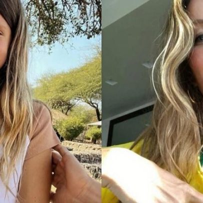 Filha de Gisele Bündchen, 13, aparece com Tom Brady em jogo da Copa do Mundo