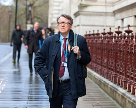 Then Labour peer Peter Mandelson in Whitehall in January 2025.
