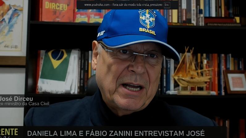 José Dirceu na entrevista ao Canal UOL