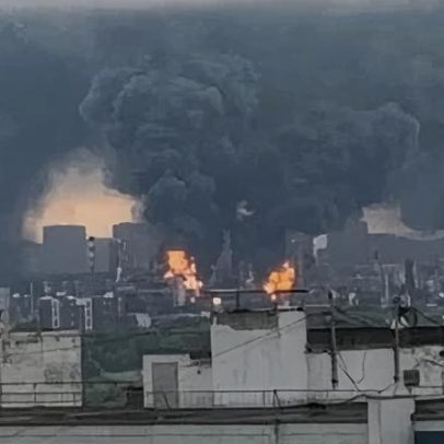Refinaria de Moscou pega fogo após ataque de drone ucraniano