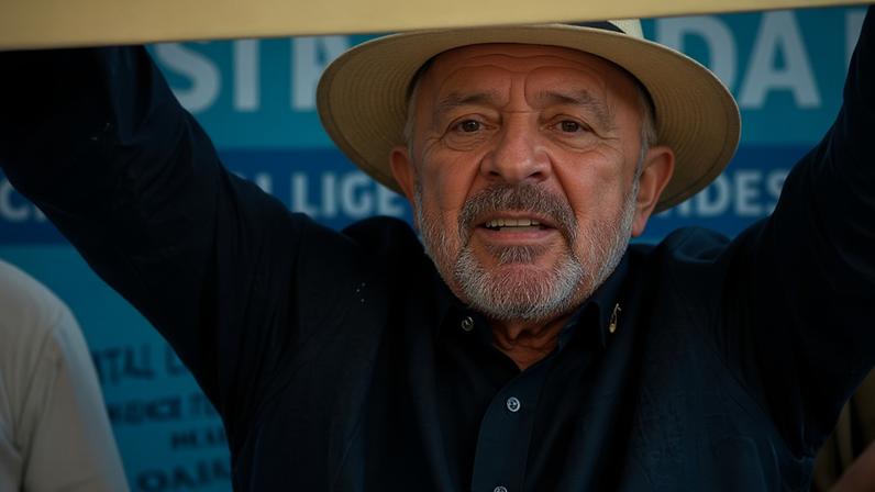 Lula exibe cartaz em defesa do Pix em evento em Goiás