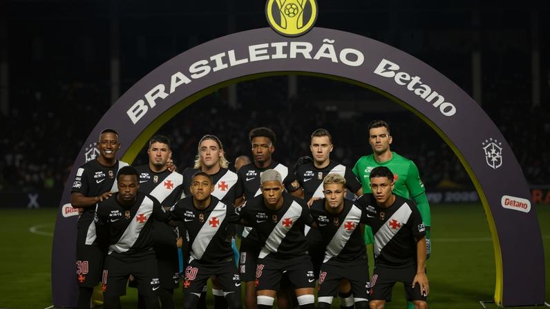 Elenco do Vasco em partida do RB Bragantino pelo Brasileirão (Foto: Rudy Trindade/Themapress/Folhapress)