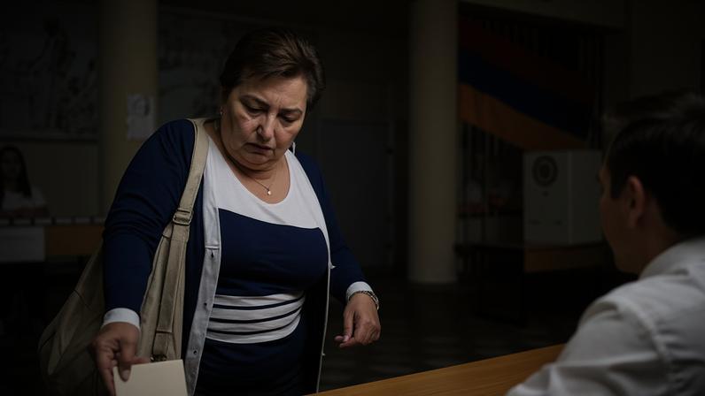 Voters cast their ballots during parliamentary elections in Yerevan, Armenia.