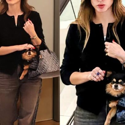 Cachorro de Isabelle Drummond desfila em bolsa Dior de quase R$ 20 mil