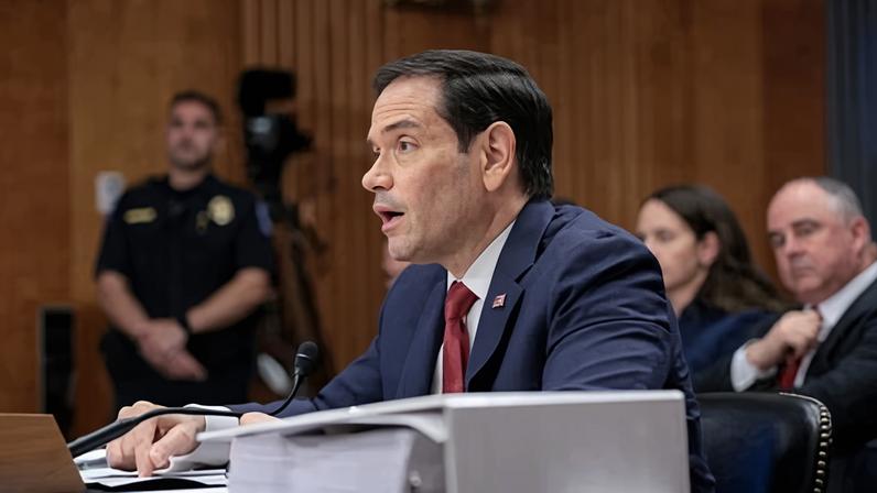 Secretary of State Marco Rubio testifies before a Senate foreign relations committee hearing on Capitol Hill on Tuesday.
