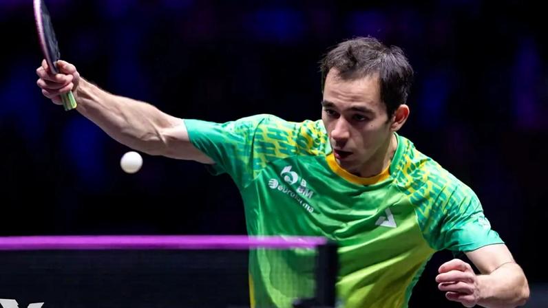 Hugo Calderano no WTT de Chongqing na China (Foto: World Table Tennis)