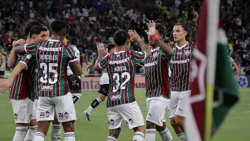 Jogadores do Fluminense comemoram gol contra o Operário (Foto: Marcelo Gonçalves/ Fluminense FC)