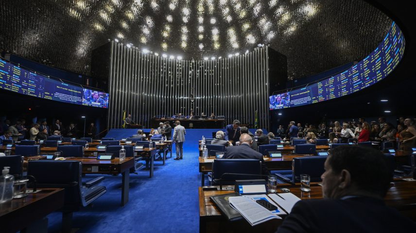 Plenário do Senado Federal durante sessão deliberativa ordinária. Ordem do dia. — Foto: Carlos Moura/Agência Senado