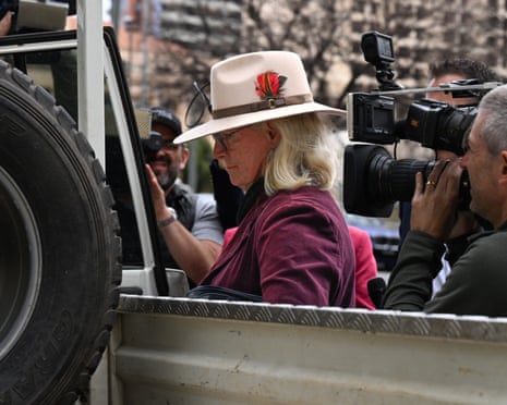 Josie Murray, grandmother of missing boy Gus Lamont, outside the Adelaide magistrates court
