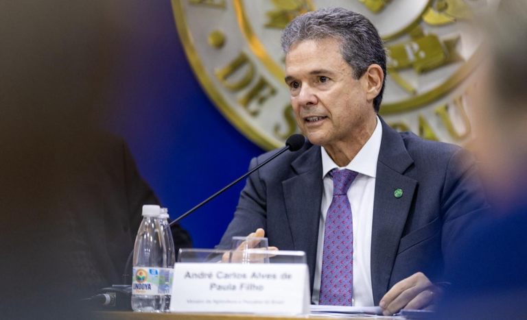 Ministro da Agricultura e Pecuária, André de Paula, em evento em São Paulo
