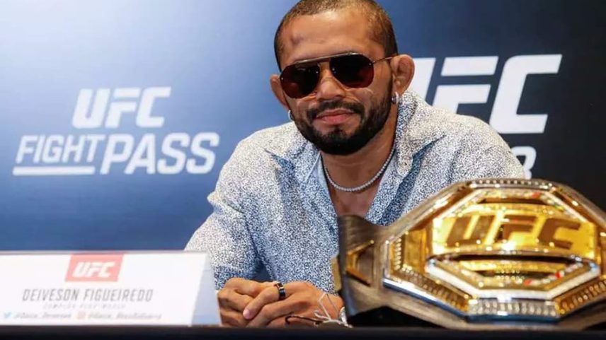 Deiveson Figueiredo em coletiva do UFC (Foto: Reprodução)