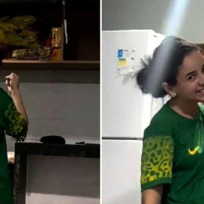 Surda inspira ao orar em Libras e agradecer pelas compras do mês