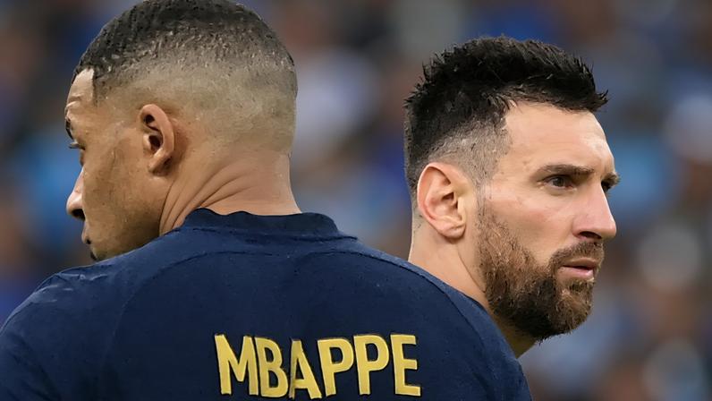 Mbappé e Messi na final da Copa de 2022: os craques estreiam nesta terça-feira no Mundial de 2026 – foto: Franck Fife/AFP
