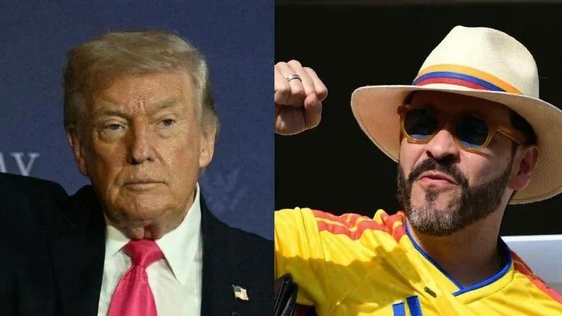 O presidente dos Estados Unidos, Donald Trump, e o presidente eleito da Colômbia, Abelardo de la Espriella. Fotos: Jim Watson e Jaime Saldarriaga/AFP