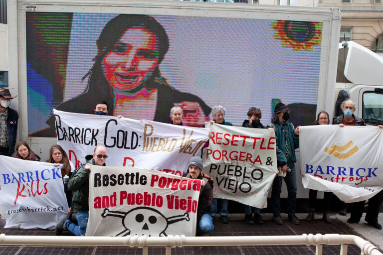 In May 2023, communities affected by Barrick Gold joined together to demand that then-CEO Mark Bristow stop doing harm with his toxic mines.