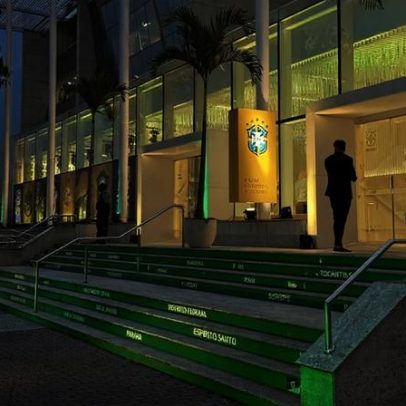 Sede da CBF exibe cores da Seleção para receber convocados à Copa