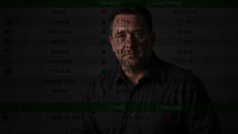 Dólar cai para R$5,10; Ibovespa sobe 1,71% com possível acordo Trump-Irã
