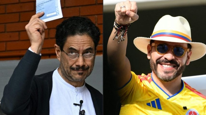 Ivan Cepeda e Abelardo de la Espriella, que disputaram a Presidência da Colômbia. Fotos: Raul Arboleda/AFP e Jaime Saldarriaga/AFP