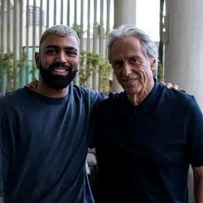 Gabigol posta foto com Jorge Jesus, ex-técnico do Flamengo
