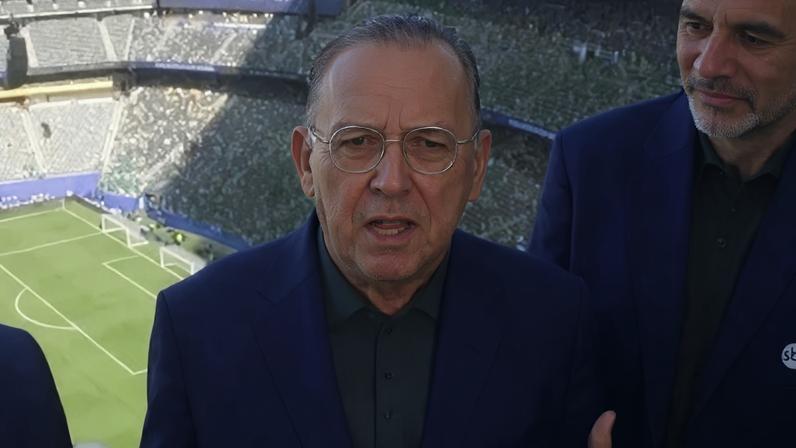 Galvão Bueno durante transmissão em Brasil x Marrocos