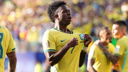 Vinicius Junior celebra gol da Seleção Brasileira contra Marrocos