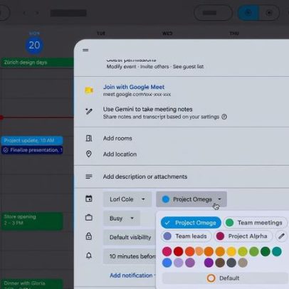 Google Agenda ganha mais opções de cores para eventos