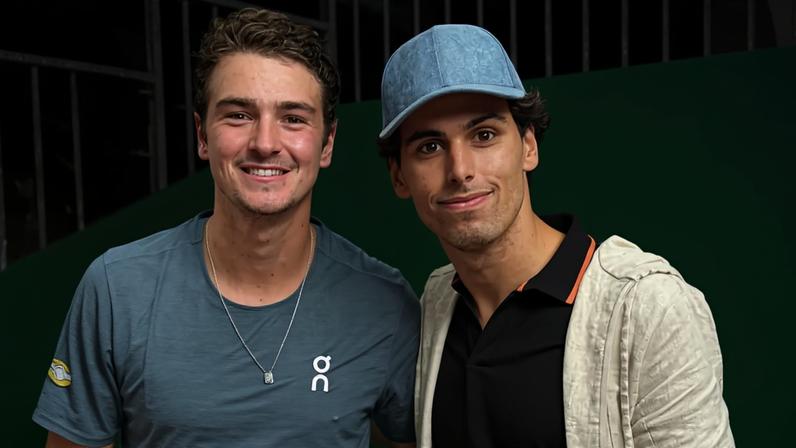 João Fonseca e Gabriel Bortoleto em Monte Carlo, em abril (Reprodução)