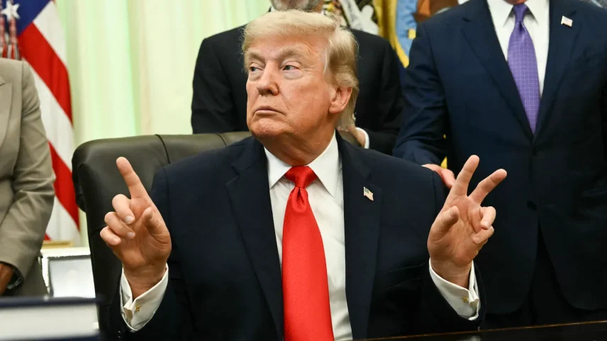 U.S. President Donald Trump speaks before signing a proclamation at the White House.