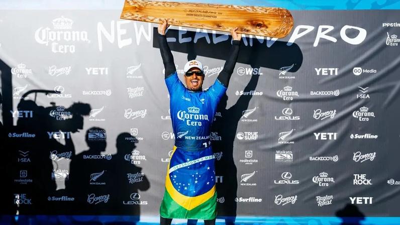 Ítalo Ferreira vence etapa da WSL na Nova Zelândia (Foto: Rambo Estrada/World Surf League)