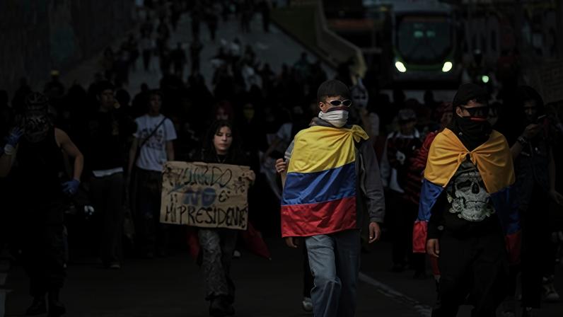 Protesta a favor de Iván Cepeda, en Bogotá (Colombia), el 22 de junio.