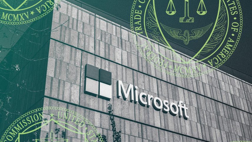 Microsoft headquarters with FTC seal