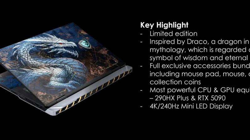 MSI apresenta notebook com destaque para grande dragão no design